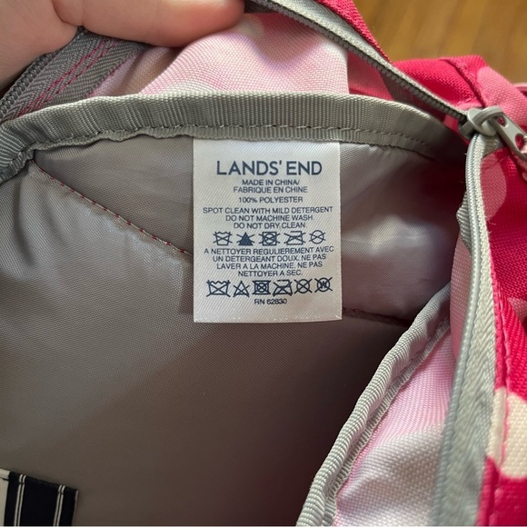 Lands’ End Classmate Girls Pink Polka Dot Initial “CW” Backpack - Picture 11 of 12